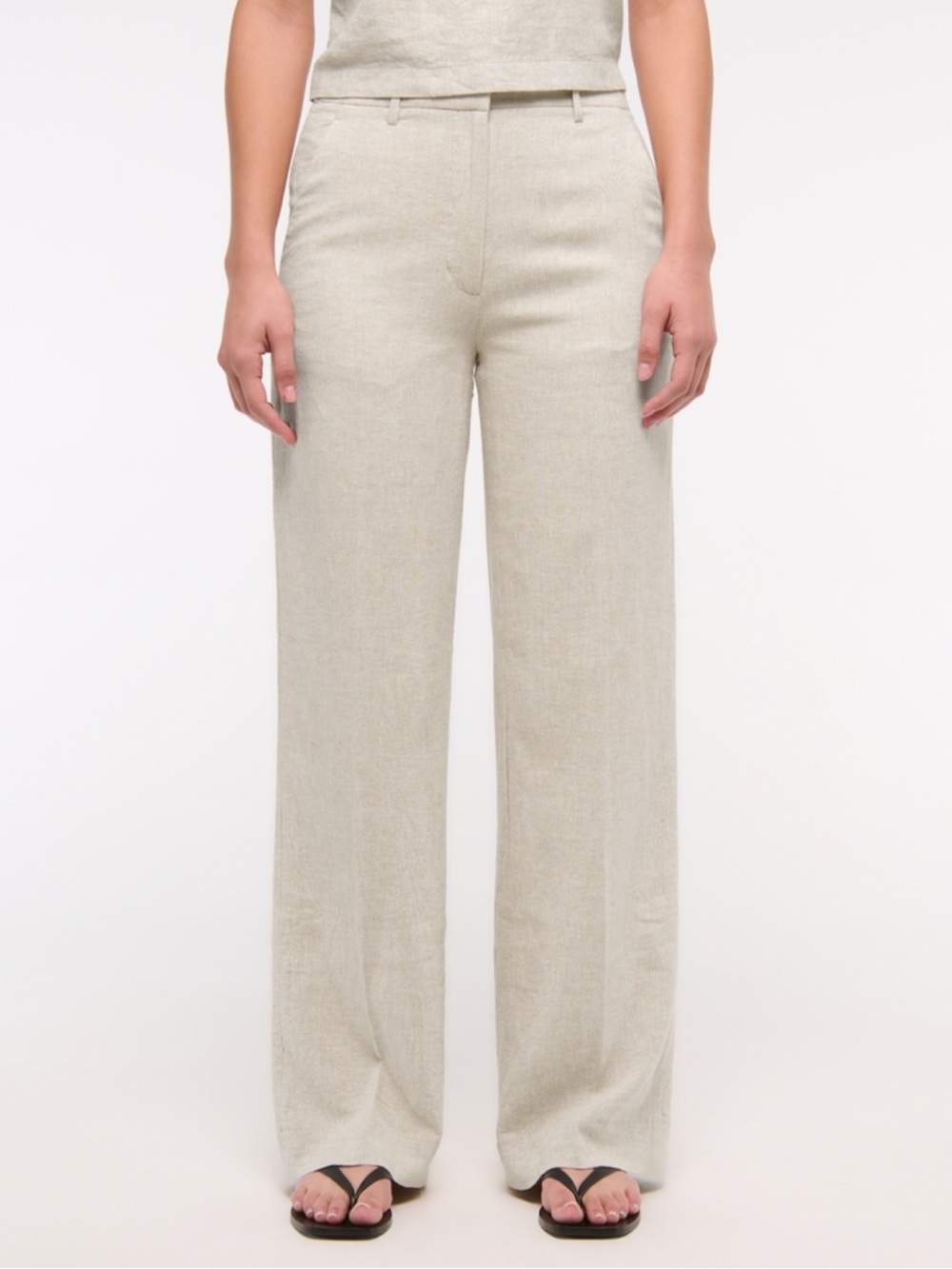 A&F 25L Tailored Linen-Blend Wide Leg Pant